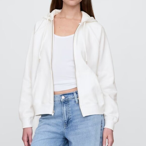 Gap Vintage Soft Zip Hoodie White XL - Picture 3 of 7